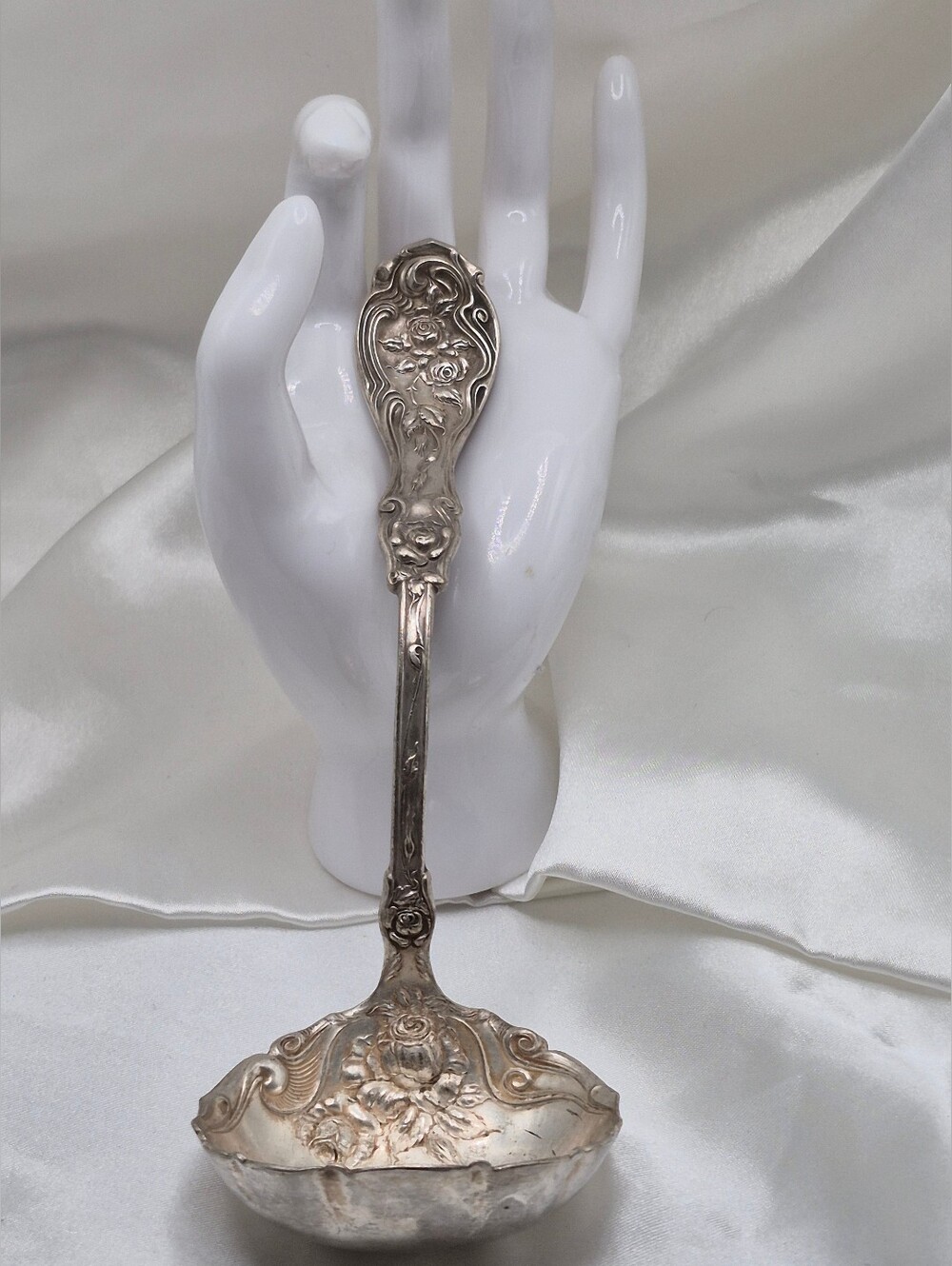 Silver Soup Spoon Ladle Wm.A. Rogers.  SXR  Markings On Back. 6"